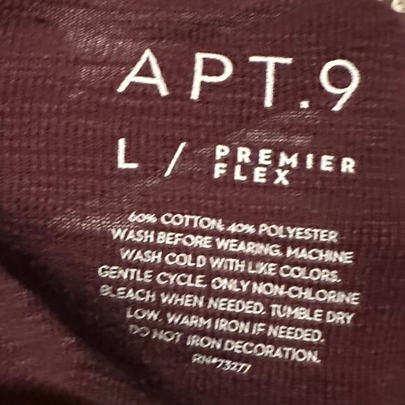 APT. 9 Dark Purple Long Sleeve Henley Shirt Men's L Large - Picture 2 of 5